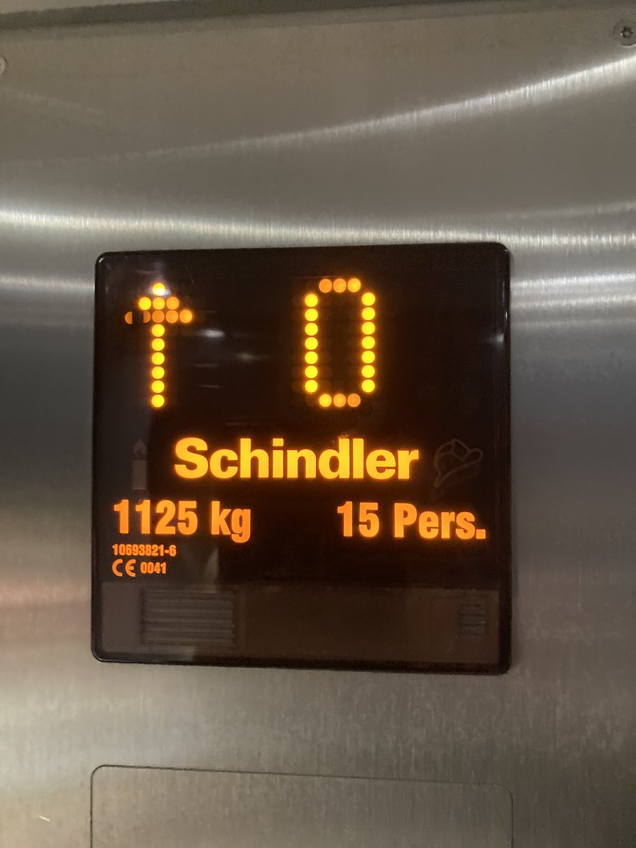 This is the lift in Alf’s hall of residence. It shall henceforth be known as ‘Schindler’s Lift’.