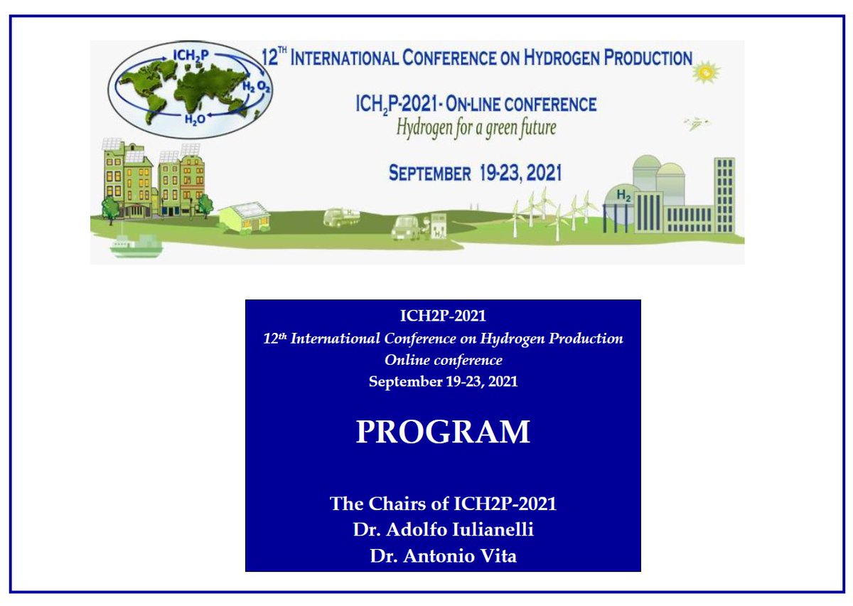 itmcnr's tweet photo. Ready to start with the 12th International Conference on Hydrogen Production, organised by 
@itmcnr and @CNR_ITAE, chaired by Dr. Adolfo Iulianelli (CNR-ITM)  &amp; Dr. Antonio Vita (CNR-ITAE), under the patronage of the #IAHE
@CNRsocial_
 Stay tuned: https://t.co/bXpGNIjKms https://t.co/axhCPh7OQK