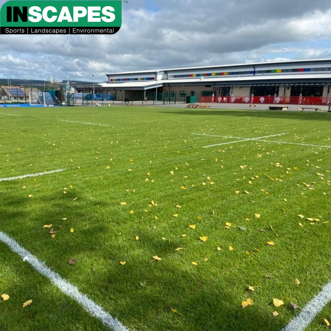 Inscapesonline's tweet image. Hirwaun Primary School pitch marked out ready for the post installation 👌

#inscapes #pitch #postinstallation