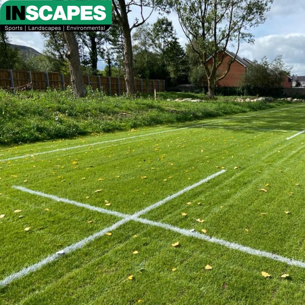 Inscapesonline's tweet image. Hirwaun Primary School pitch marked out ready for the post installation 👌

#inscapes #pitch #postinstallation