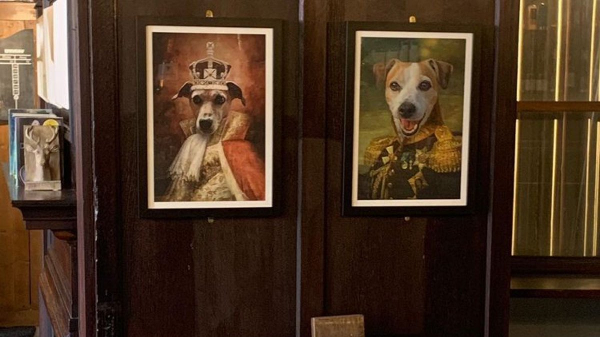 Two of our #petportraits are proudly featured in <a href="/SlyBeastBrewing/">SlyBeastBrewing</a> in Wandsworth!🤩 Featuring our most popular portraits, 'The General' and 'The King' custom #petportrait designs.

Thank you for sharing your pictures with us and for supporting our small business!💪

#purrandmutt