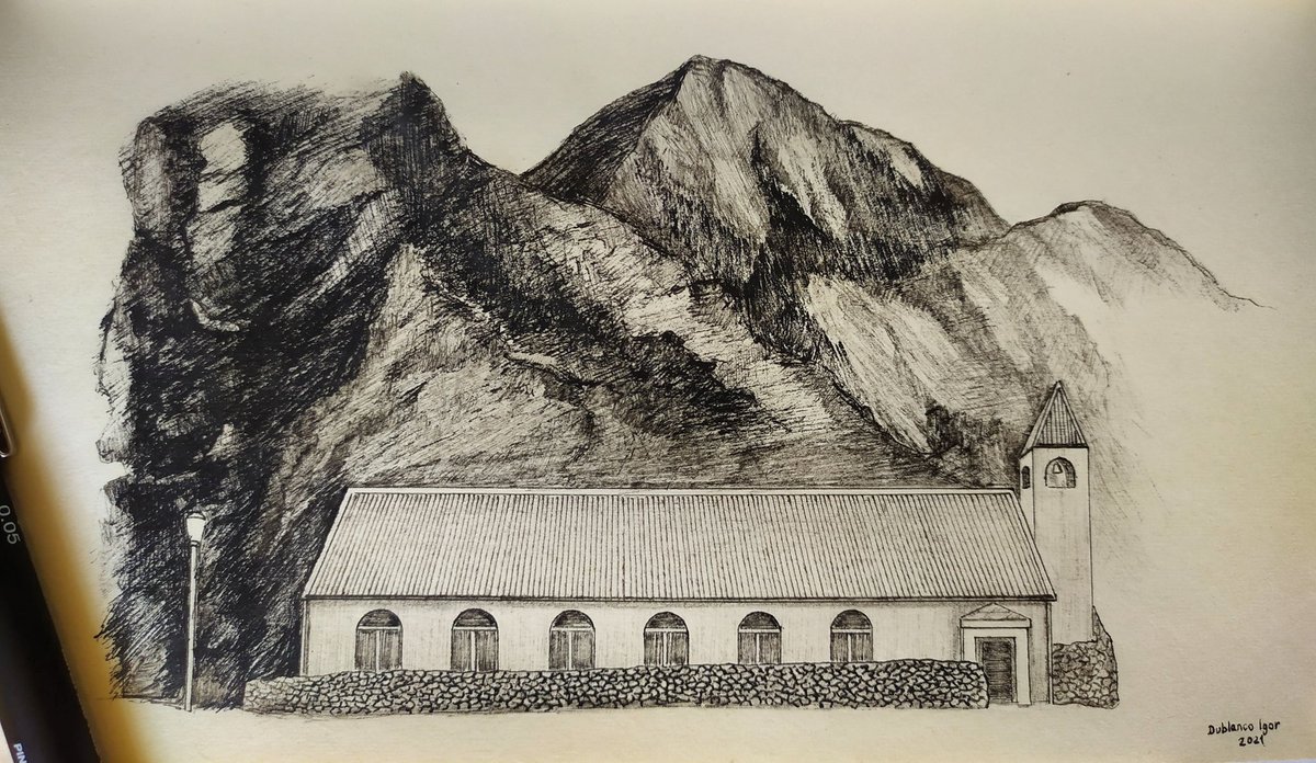 St. Joseph Church is a Roman Catholic church in the town of Edinburgh of the Seven Seas. Humble life & nature in the most remotest island in the World; Tristan da Cunha in one my #drawing #TristandaCunha #UKOverseasTerritories #Africa 🇹🇦 📷 @DublencoIgor