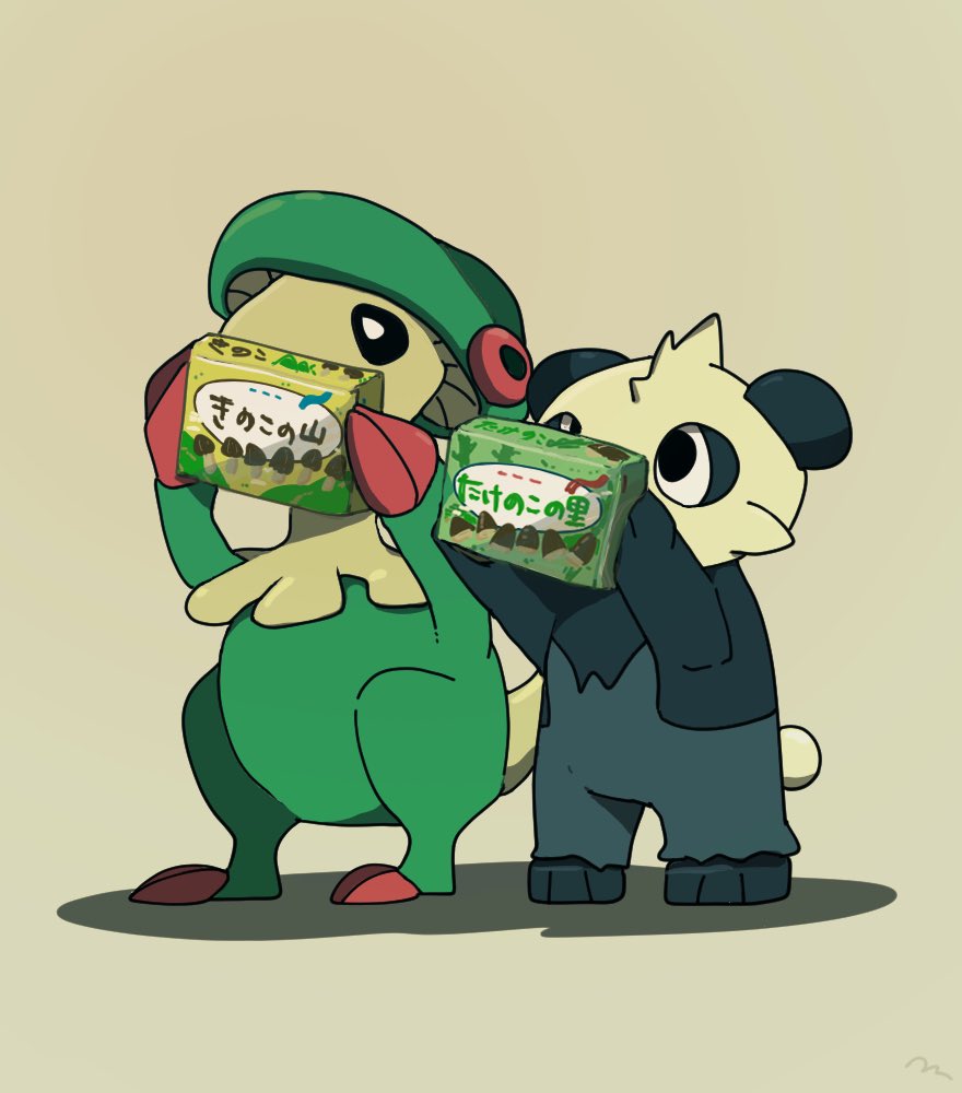 pokemon (creature) no humans standing holding black eyes simple background panda  illustration images