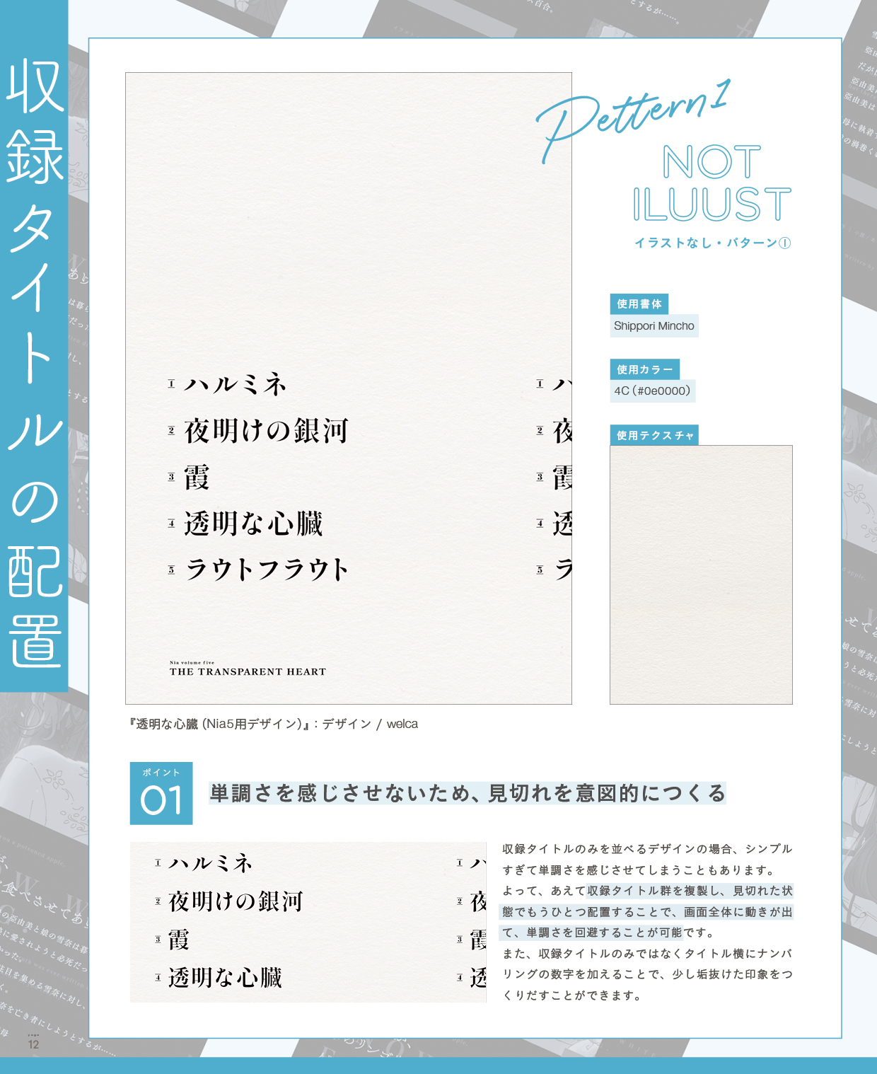 Welca デザイナーさんとゆく小説本のデザイン として 架空のテーマに沿ったイラストなしの小説本の表紙デザインをインタビュー付きでデザイナーさんにお願いさせていただくコーナー 第３回はネズさん Nzworks にお願いさせて頂き 和風