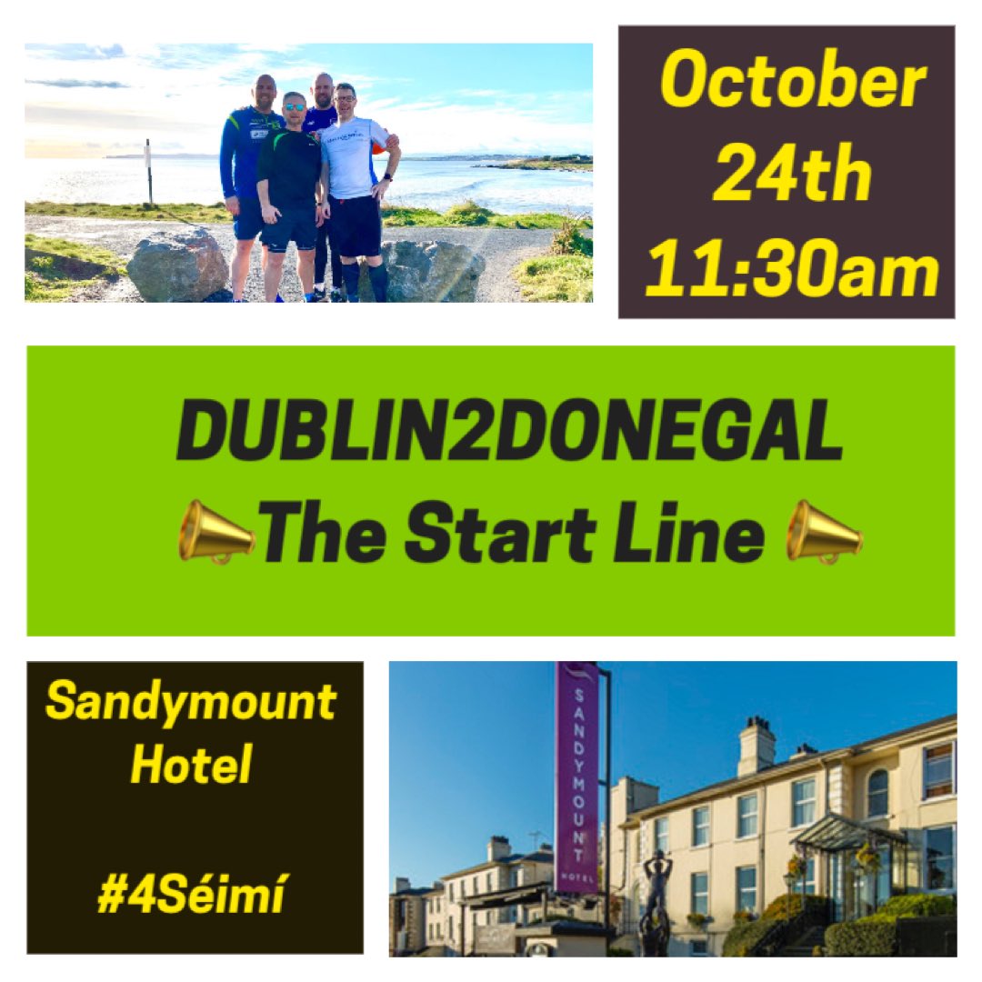 Only 35 Days To Go and after 2 years of waiting hard we are pleased to finally confirm the starting time for Dublin2Donegal! We are inviting any family and friends to come along and see us off!  
Sponsor link here and in our bio 👉🏻 donorbox.org/dublin2donegal…
#4Séimí #dublin2donegal
