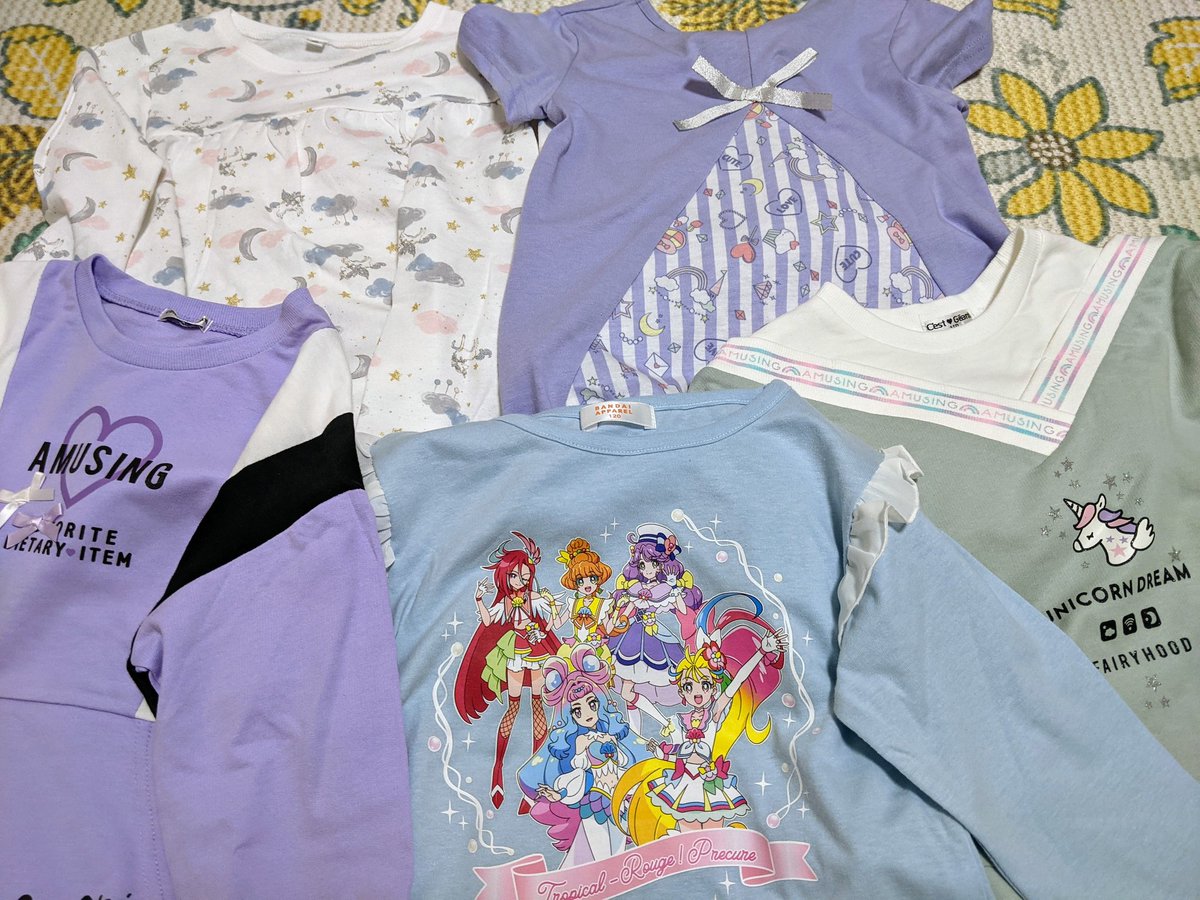 しまむらのセールで狙ってた子供服をゲット 娘セレクトで大好きな紫多め 自分の物も買おうと思ってたのに あれ 子供服に夢中になってすっかり忘れてた しまパト しまむら しまむら購入品 ツイレポ