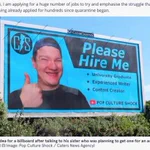 北アイルランドの男性、就職先が決まらず看板広告でアピール!