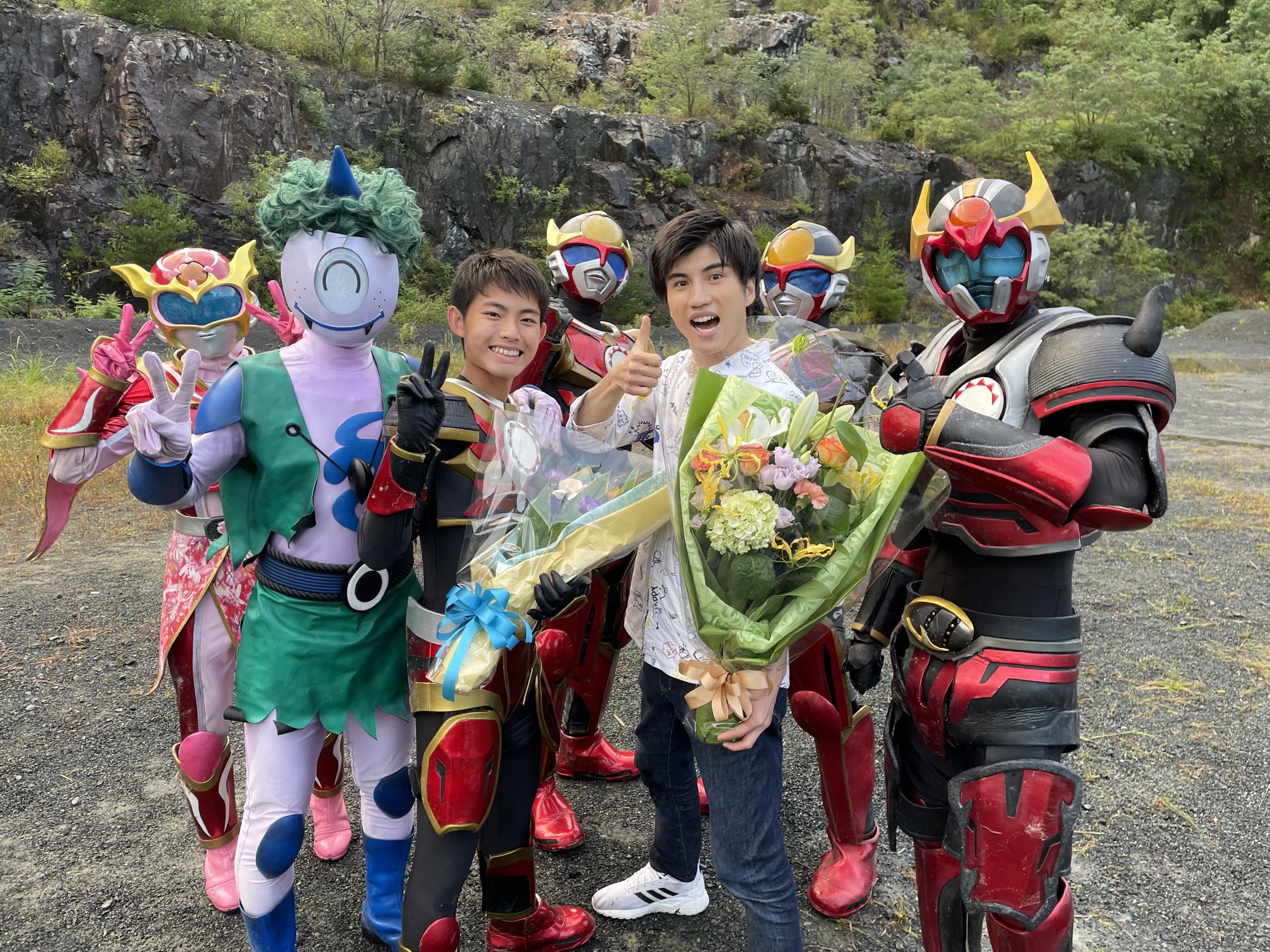 ガンちゃん ゴレンジャー×コウペンちゃん 大きめサイズのクリアステッカー