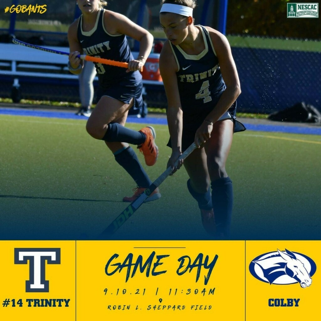 Trinity_FH's tweet photo. GAME DAY! Excited to get back out on the T and play our first NESCAC game against Colby! #allinTRIN #gobants #rollbants #nescacfh https://t.co/aYPJJzu7zT