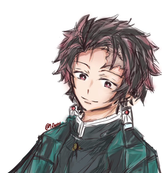 ﾈﾑｽｹさんがTwitterに投稿した竈門炭治郎(鬼滅の刃)のイラスト。