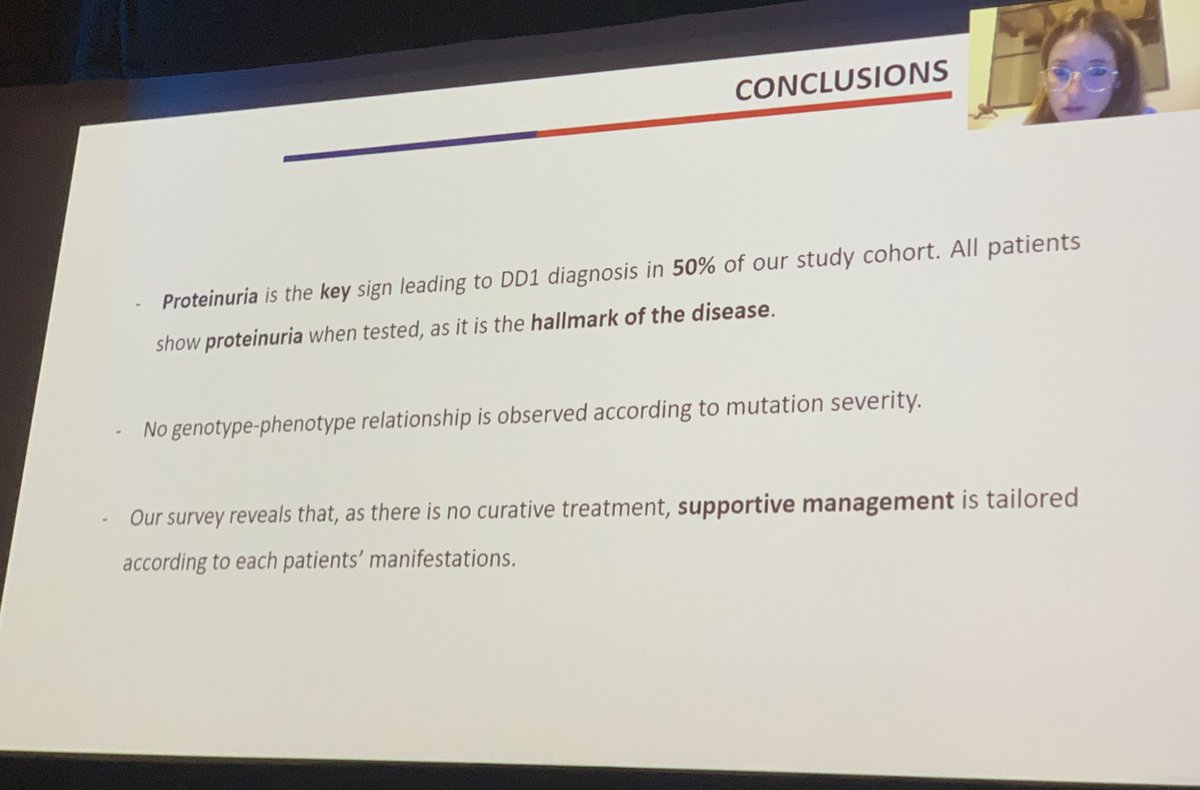 Extensive conclusions by Carla Burballa on her oral presentation 'Clinical features and management of Dent’s Disease type 1 (DD1) in Europe' #espn2021