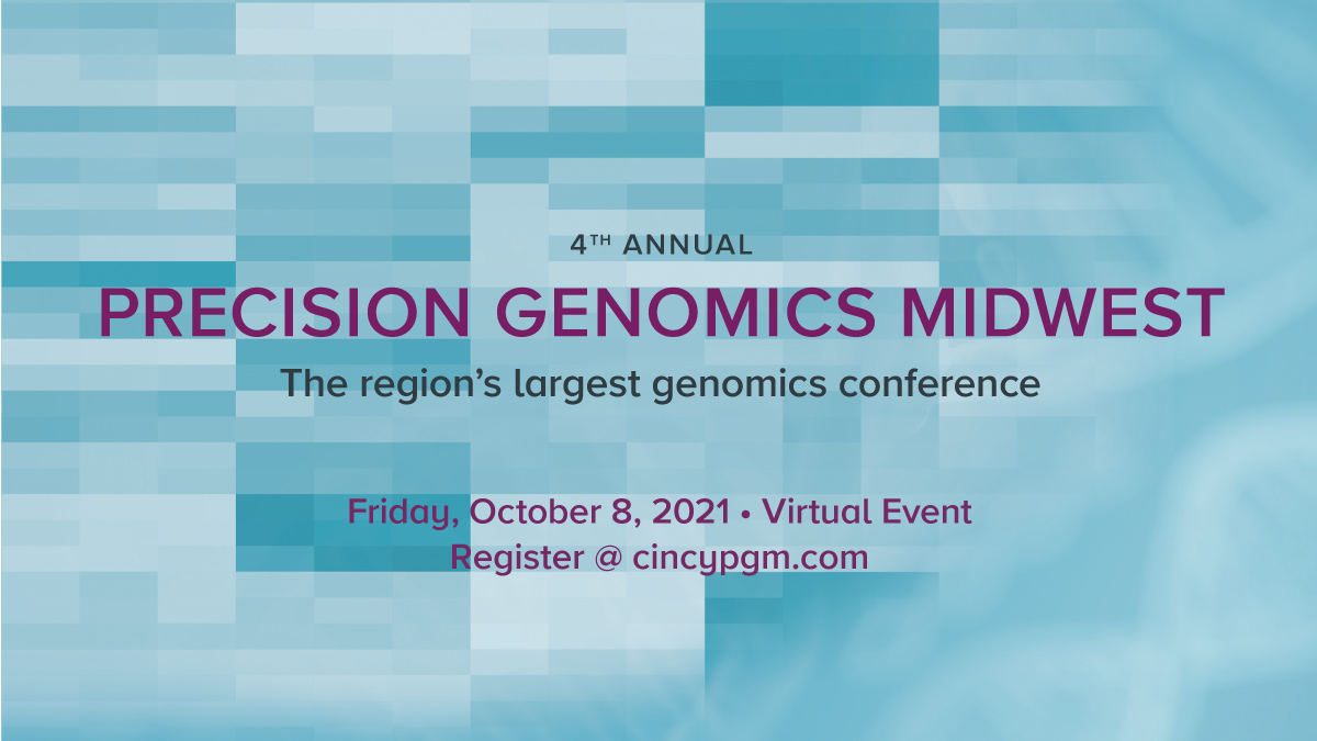 FREE REGISTRATION: cincypgm.com 

Join us virtually 💻Oct. 8 for 🧬:

❤️Cardiac Genomics
⏰Genetics of Time
🩺Implementation of Genomics into Clinical Care
💊Pharmacogenomics
💩Microbiome
⚖️Ethical, Legal &amp; Social Implications of Genomics