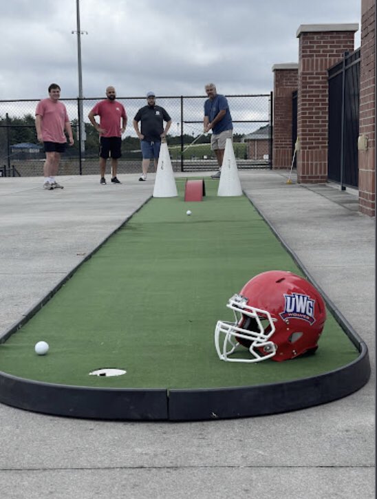 UWGAthletics's tweet photo. New in University Stadium for today - GloWorm Mini-Golf! 

Make sure to stop by one of the two stations to support UWG Athletics! 

#WeRunTogether https://t.co/VmCQ56VbVl