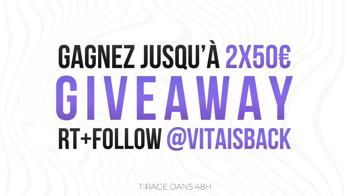 vitaisback's tweet photo. 🎁2 x 50€ offerts CASH

1⃣ Retweet
2⃣ Follow @vitaisback 
3⃣ Inscris-toi sur: https://t.co/2hDpTLlnWv

⌛Tirage au sort dans 48h🔞

Bonne chance 🍀 https://t.co/99WNWLFkYB