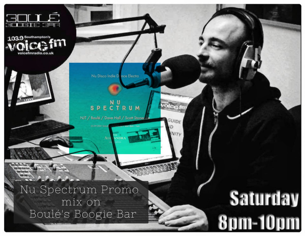 nu_spectrum's tweet photo. Catch our resident @ArekNJT on @BouleBoogieBar @voicefmradio tonight from 8pm. Exclusive extended promo Guest Mix for next weekends event.

103.9FM | https://t.co/F8w98Ad13a

#indiedance #electro #mix #dj https://t.co/sXOLIZ1vNo
