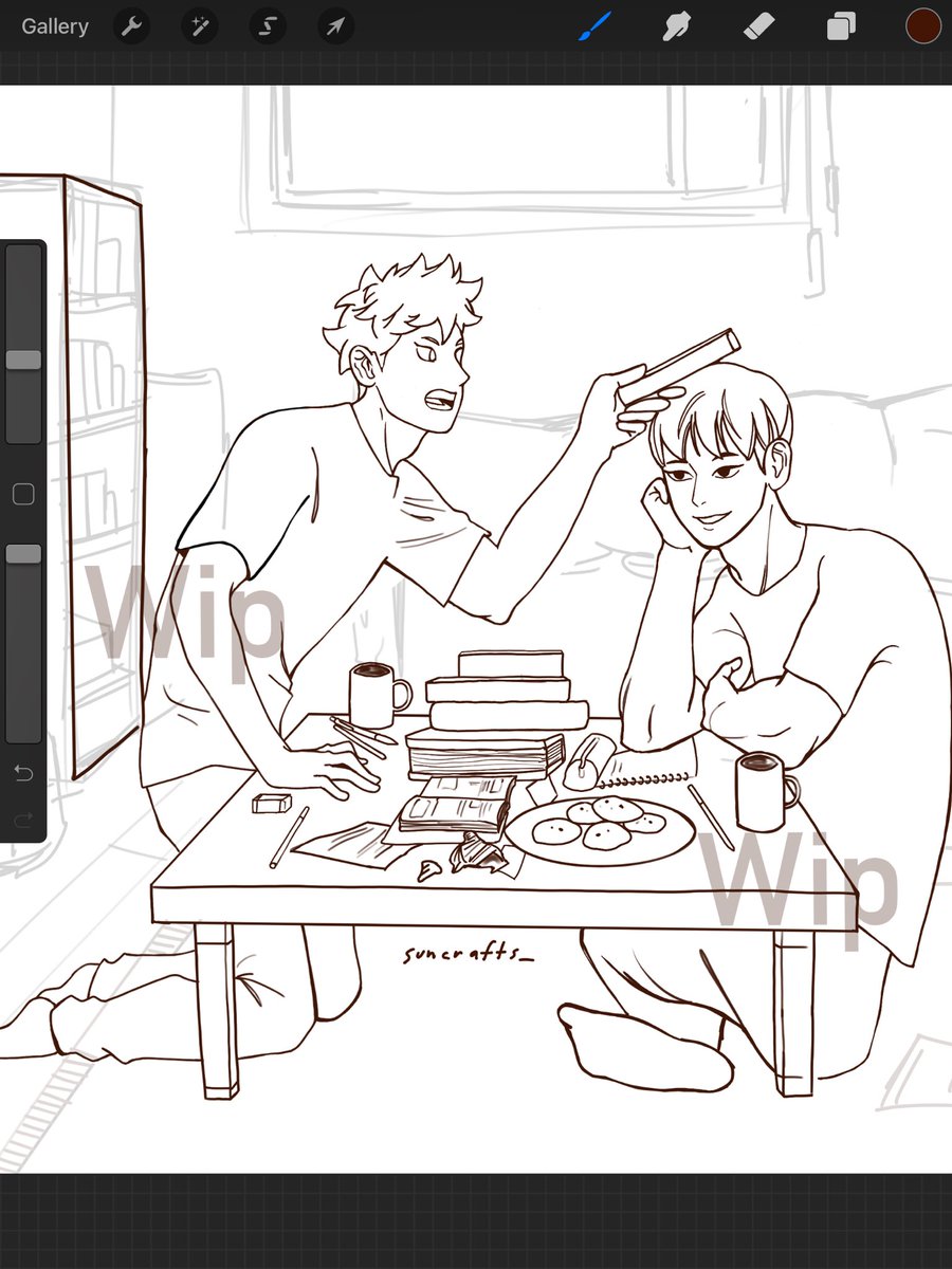 Working on some domestic art for a change,, excited to finish this!! #kagehina 