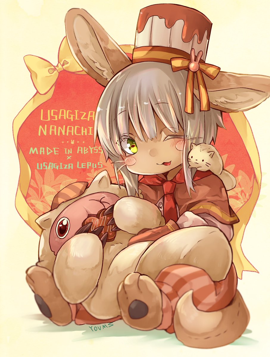 nanachi (made in abyss) 1other one eye closed whiskers animal ears hat furry chef hat  illustration images