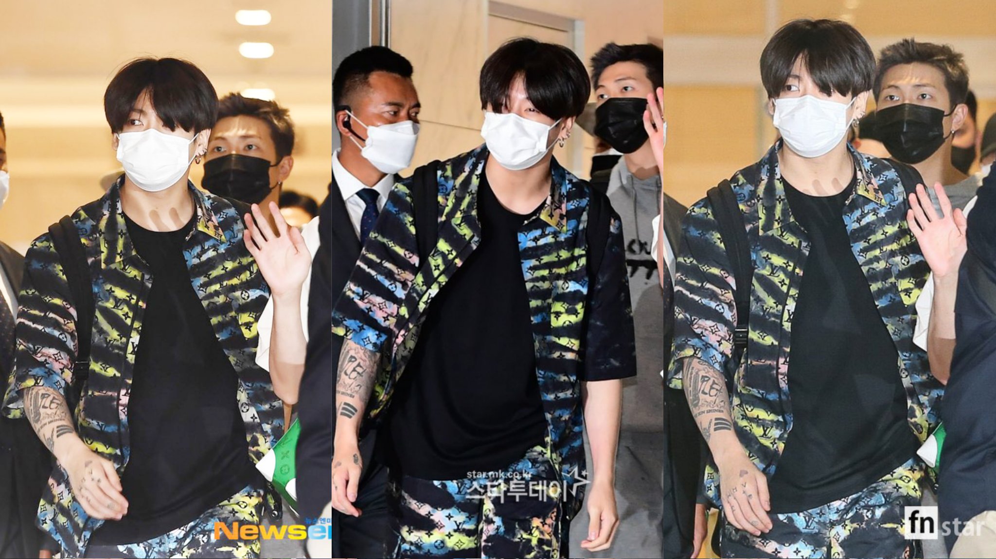 Jungkook SNS  on X: K-MEDIA  Jungkook's Louis Vuitton Airport Fashion  'Sold Out' in 22 countries despite the high price showing off powerful  'Jungkook Effect'. The Green Sweater worn in Billboard