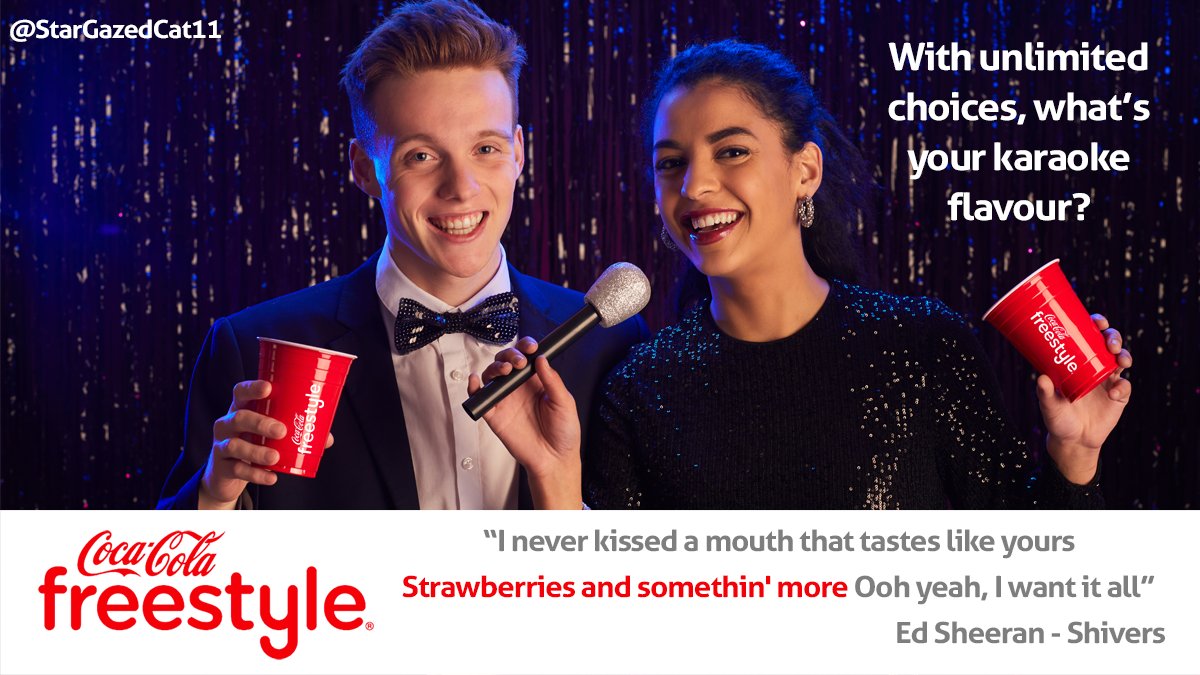 StarGazedCat11's tweet photo. @OneMinuteBriefs  @CCFreestyle
With unlimited #CocaColaFreestyle flavours, what's your karaoke flavour? https://t.co/SQpT0OnB8Q