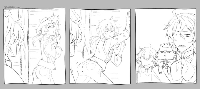 B&amp;W version so ya'll can properly appreciate Vanitas' cheeks 