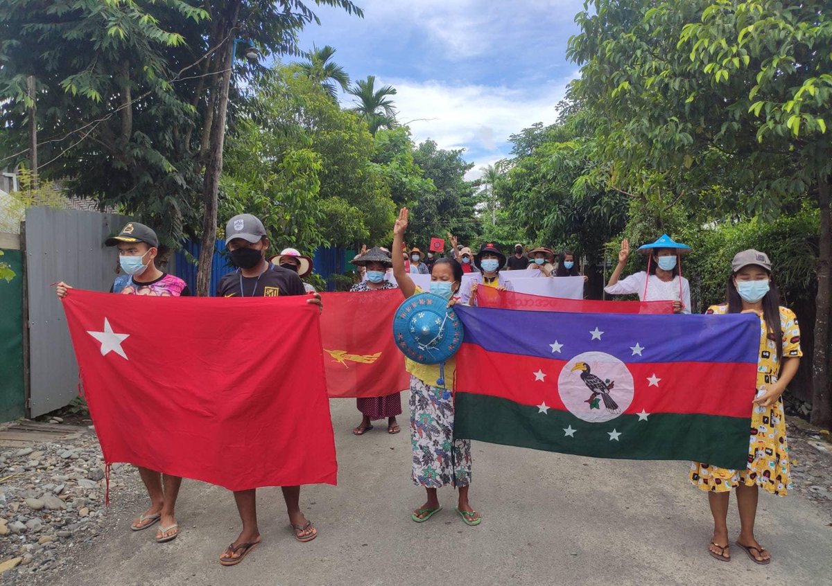 Myanmar_Now_Eng's tweet photo. Residents of Kale, Sagaing, rallied against Myanmar's military dictatorship today (Sep 18) for the 223rd day. 

Photos: CJ 

#WhatsHappeningInMyanmar https://t.co/0CgYhsNV1L