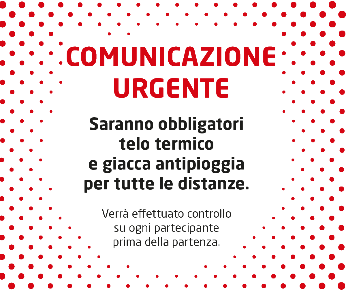 traildeglieroi's tweet photo. ⚠️La giornata di domani prevede una gara bagnata.
Per questo motivo è stato deciso di rendere OBBLIGATORI 
telo termico e giacca antipioggia per tutte le distanze. 
Verrà effettuato controllo su ogni partecipante prima della partenza. (Pena la squalifica) https://t.co/dAYQJC6K4a