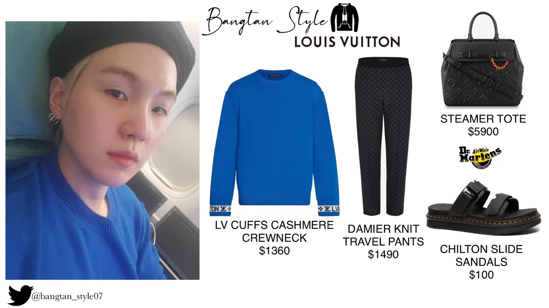 BTS FASHION/STYLE FINDER — 161104  YOONGI : LOUIS VUITTON - Keepall 45