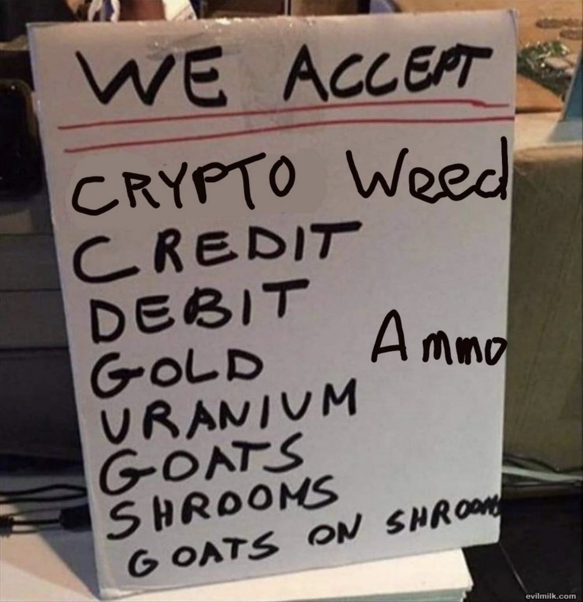 Dyor_Fudd's tweet image. Currency is whatever the fuck you say it is.