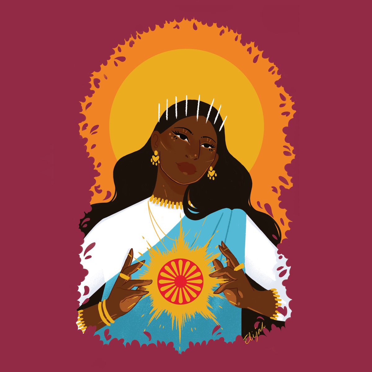 elijahvardo's tweet photo. ✨NEW PRINTS✨ so excited to announce that I finally have some prints on my Etsy store ☺️ A4 gold foil print and A5 print of the Romani patron Saint, Sara La Kali 💛✨link below ✨💛 https://t.co/cz7XlHYPQl