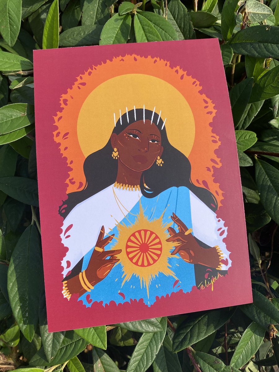 elijahvardo's tweet photo. ✨NEW PRINTS✨ so excited to announce that I finally have some prints on my Etsy store ☺️ A4 gold foil print and A5 print of the Romani patron Saint, Sara La Kali 💛✨link below ✨💛 https://t.co/cz7XlHYPQl