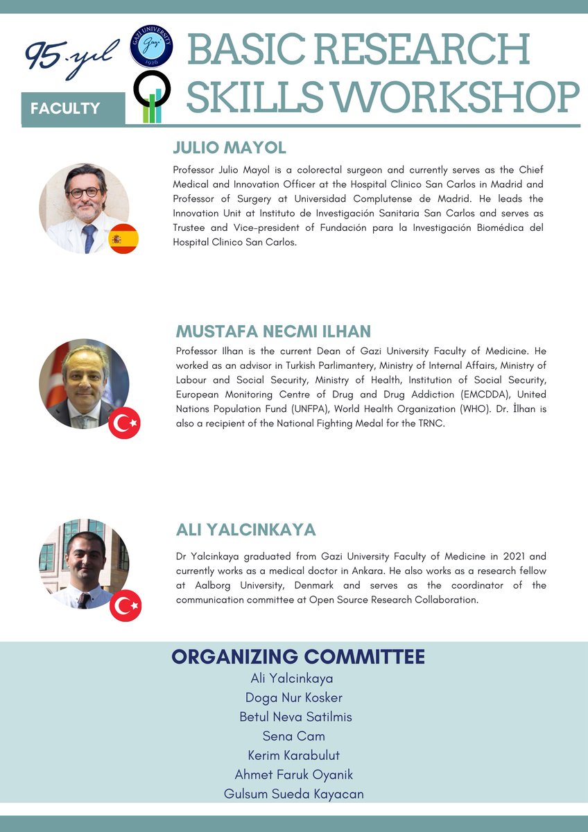 We are announcing our very first workshop, which will be conducted in collaboration with 
<a href="/Gazi_Universite/">Gazi Üniversitesi</a> Faculty of Medicine in Ankara, Turkey! 

We are officially open for registrations!

Make sure to register RIGHT HERE; opensourceresearchcollaboration.net/2020/12/20/wor…

#AI #IT #OSRC