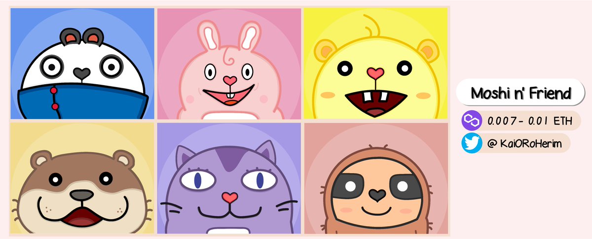 PandaBroNFT's tweet image. The Moshi n&apos; Friend Collection📢
When Moshi and his friend x everything in the forest.
Price 0.007 - 0.01 Polygon💰
Available on: opensea.io/collection/mos…
( ͡❛ ͜ʖ ͡❛)✌
#NFTCommunity #NFTshill #NFT 
#NFTs #NFTshill #NFTartists  #NFTdrop #nftcollector #NFTcollection #OpenSeaNFT