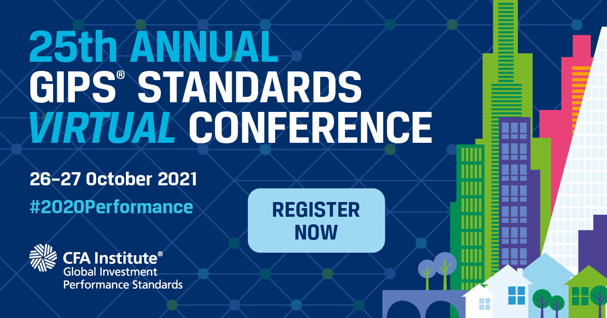 CFAinstitute's tweet photo. Gain insights into best practices for #investment performance reporting at the 25th Annual GIPS® Standards Virtual Conference this October. 

Don’t delay, register today to save 10% 
👉 https://t.co/aThzYR30U1

#2020Performance https://t.co/DPJ81F90TV