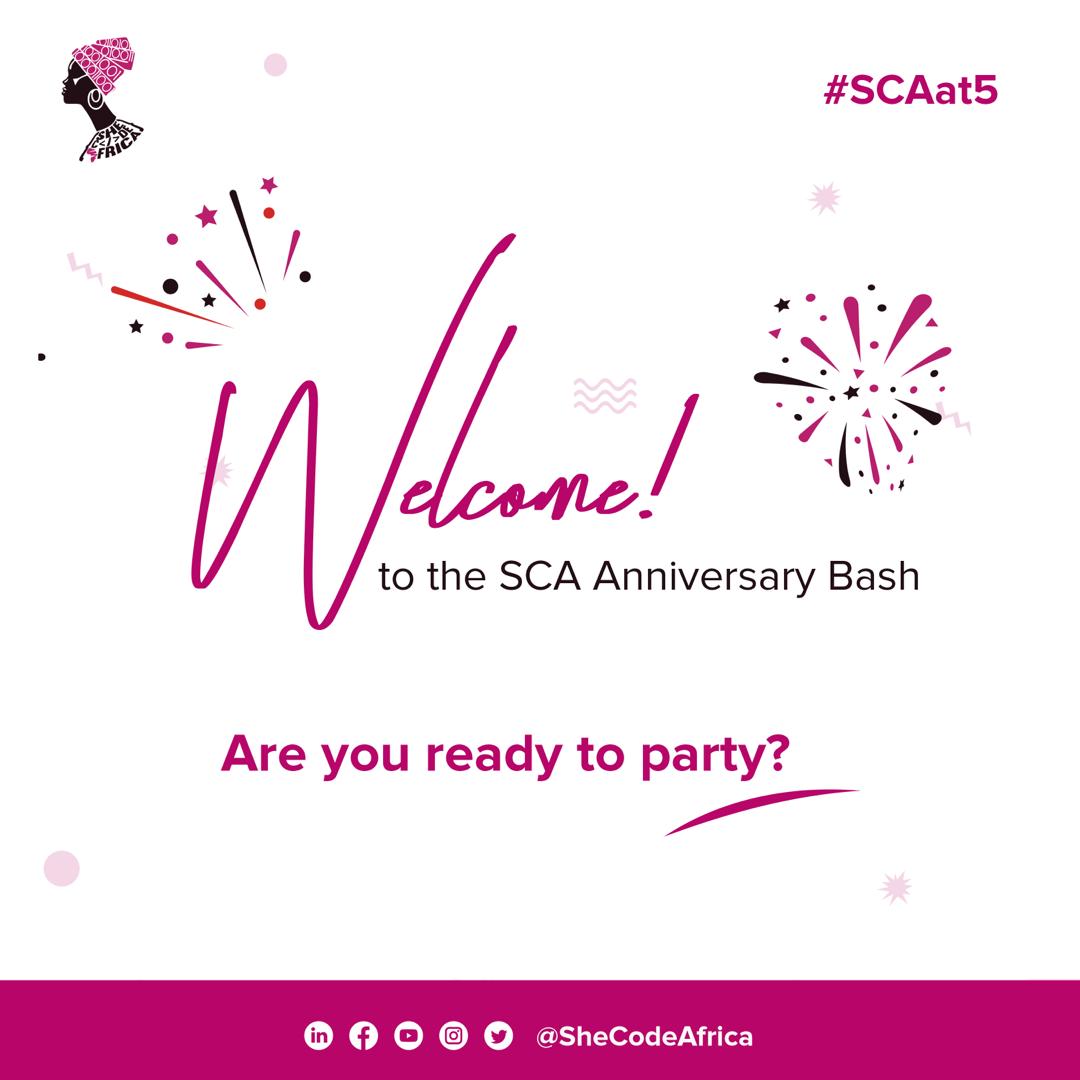 SheCodeAfrica's tweet photo. Don't ask. We are ready to party🎉💃🏽💃🏽🥂

#SCAat5 https://t.co/PkCJQl5xlJ