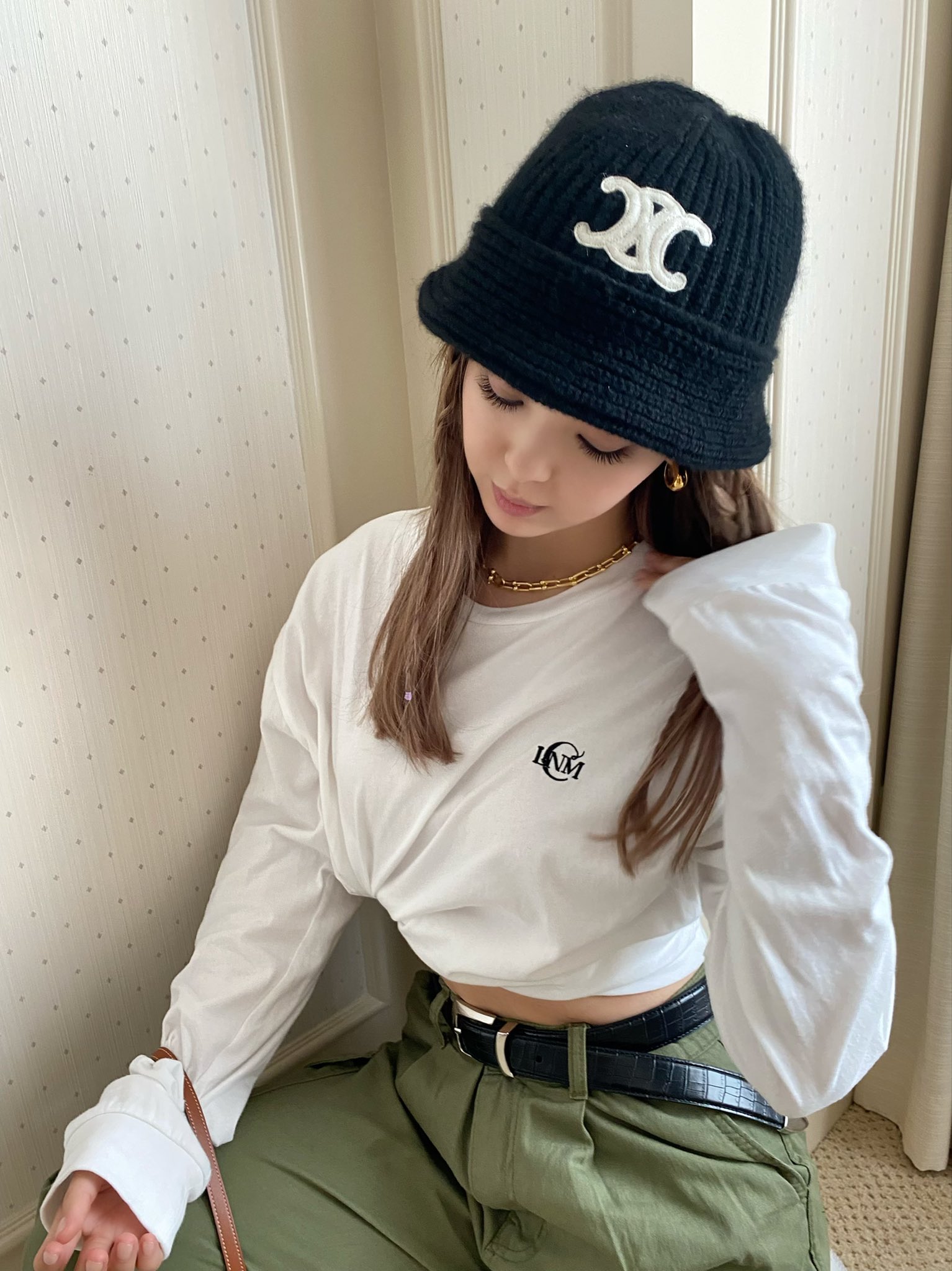 CELINE ストライプビスチェ【藤田ニコル着用】 藤田ニコル、秋の私服ショット公開 セリーヌの新作バッグたまら