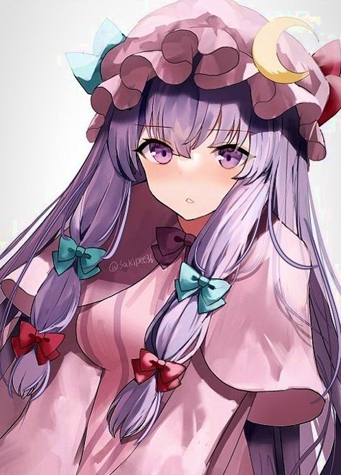 patchouli knowledge 1girl hat solo long hair purple hair purple eyes crescent  illustration images