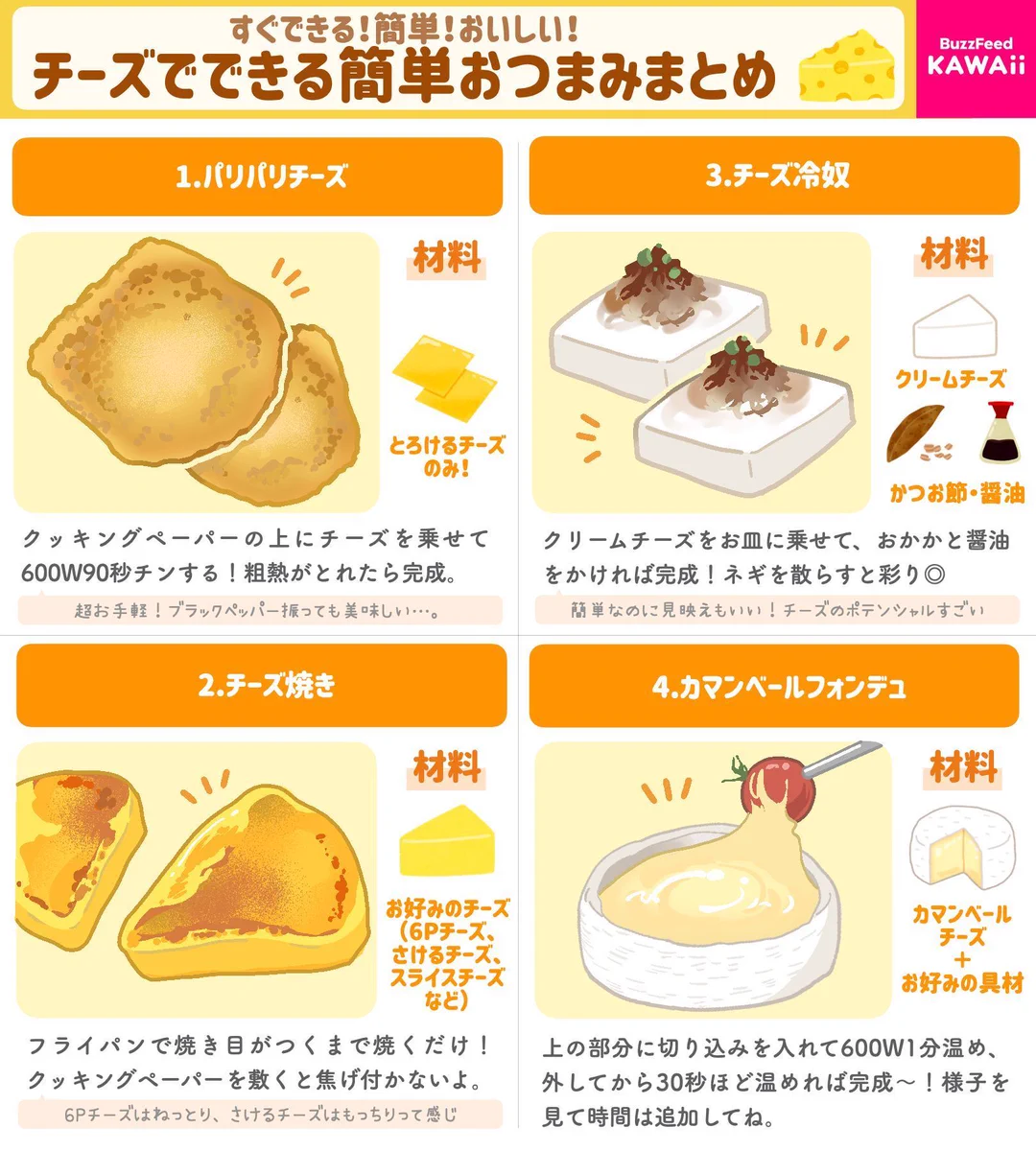 よくお酒を飲む人は是非！チーズを使った、簡単に作れてとっても美味しそうなおつまみレシピ8選！