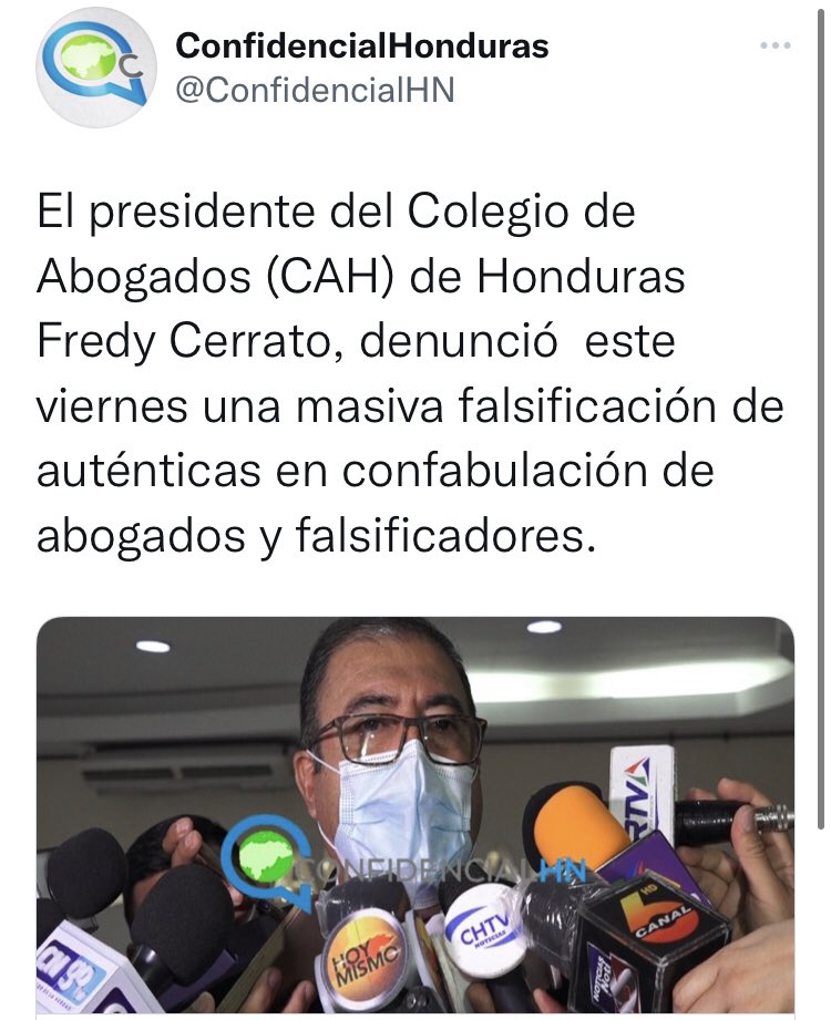 La denuncia ya se presentó ante el Ministerio Público, del cual exigimos una pronta respuesta 👇🏽

confidencialhn.com/presidente-del…