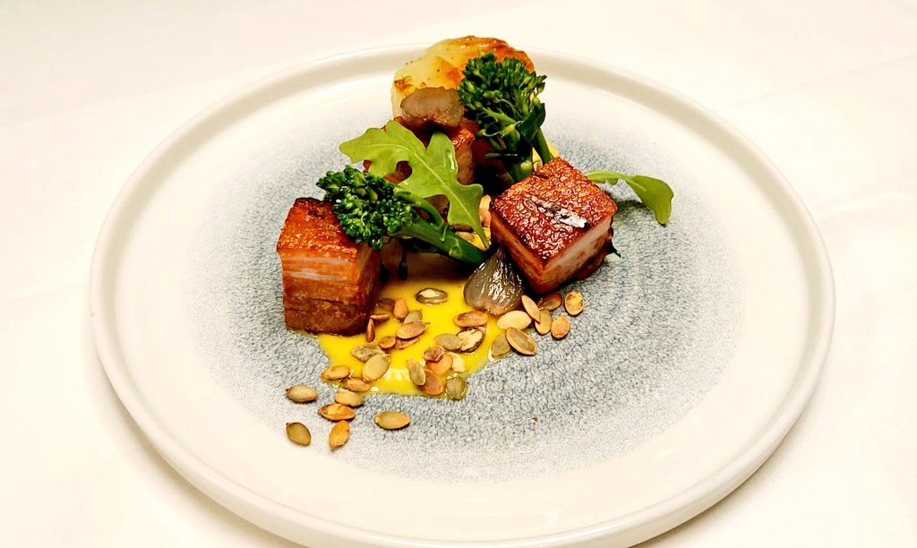 ChrisPennycott's tweet image. Pork and pumpkin from last nights menu cooking for 20 in the pavilion