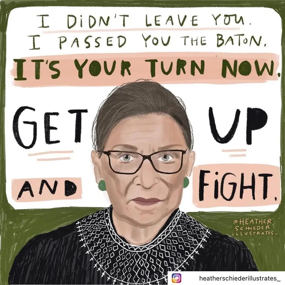 One year today since #RBG died. We knew her absence from SCOTUS would be a death knell for Roe vs Wade.

#FightForTheThingsYouCareAbout