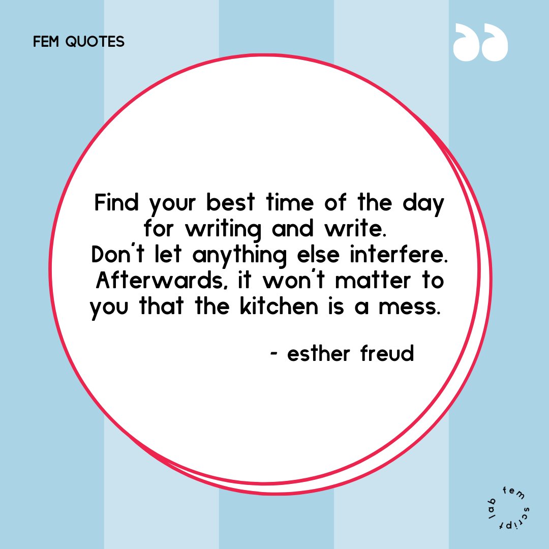 FEMScriptLab's tweet image. #FEMScriptLab #writing #iamwriting #write #noexcuses #estherfreud