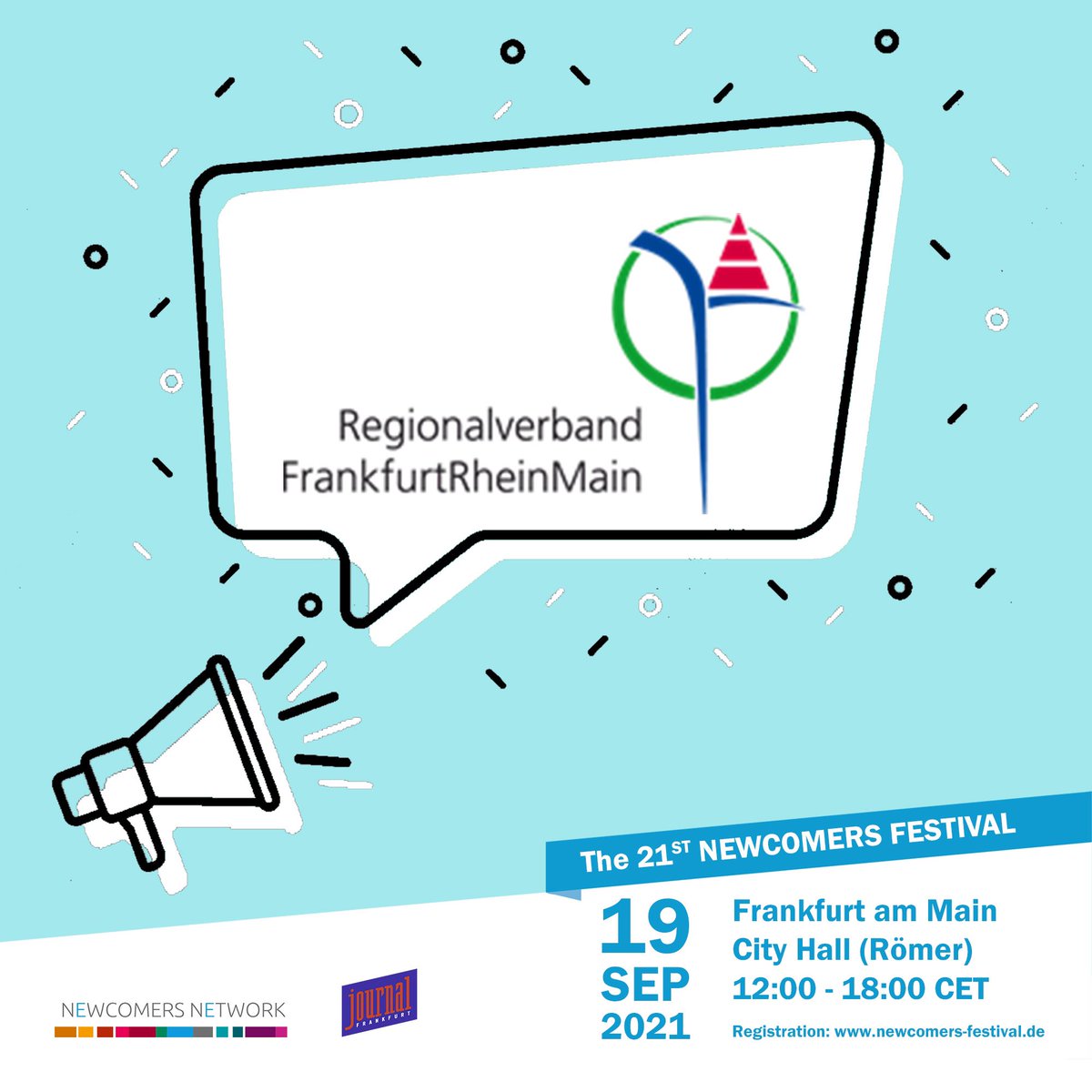 And the last but not least: : Thank you for supporting us, Regionalverband Frankfurt Rhein Main ( <a href="/RegionFrankfurt/">FrankfurtRheinMain</a> )!

Register now for Newcomers Festival with Journal Frankfurt, completely free of charge:
newcomers-network.de/registernf