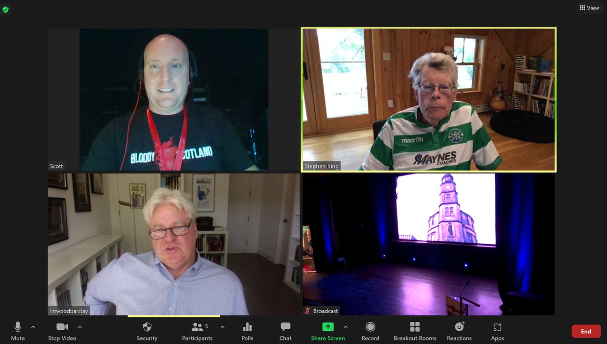 s77tux's tweet image. Dream come true! After years of reading just about every single thing @StephenKing has written, @BloodyScotland afforded me the opportunity to speak with him! Was cool to be able to say &quot;Hello&quot; to both him and @linwood_barclay on behalf of @RichardChizmar too!