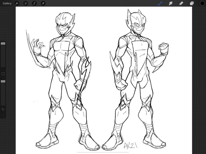 Lost steam on this, but here's a Flash/Reverse-Flash redesign I was knocking around a few weeks ago. 