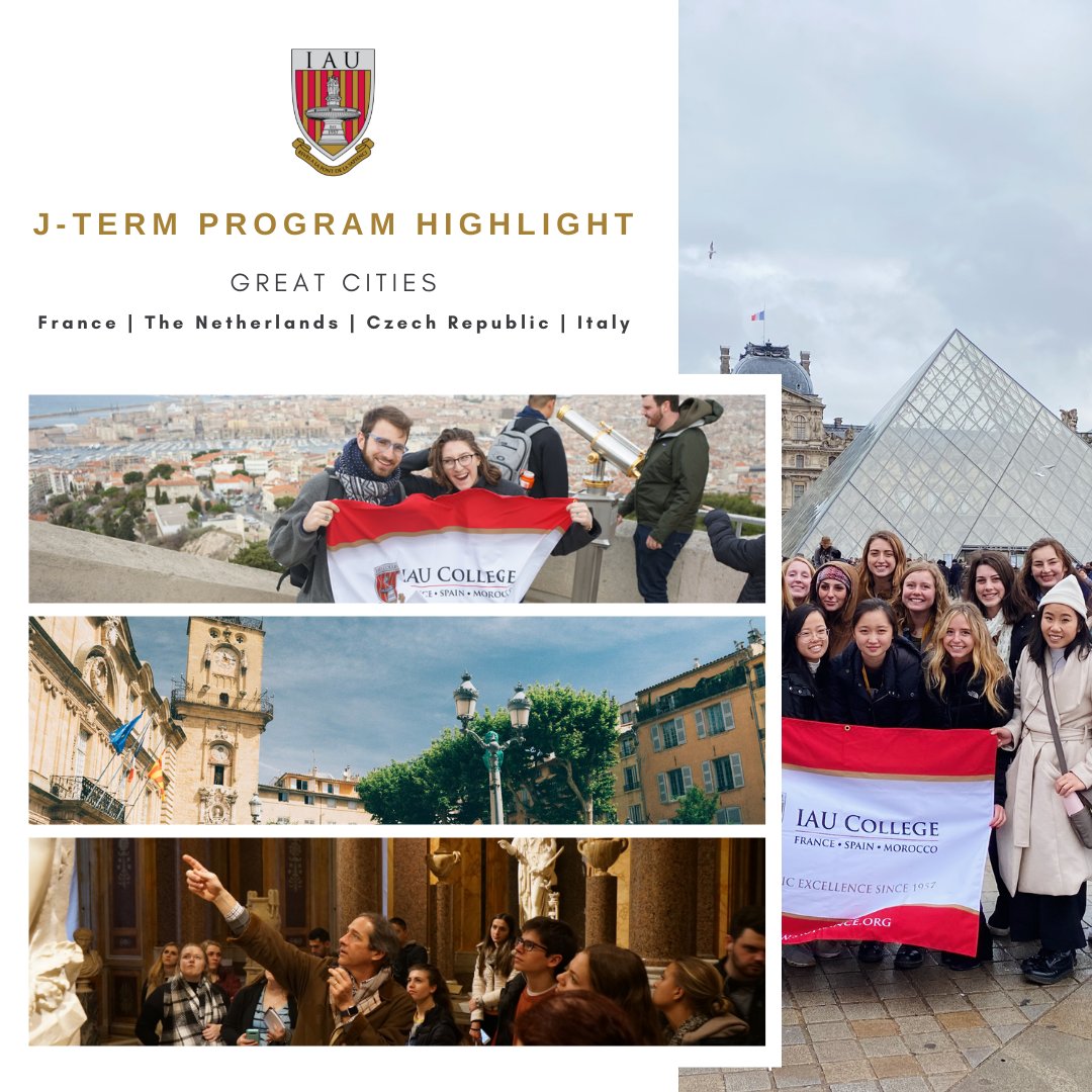 Next up in our J-Term highlights is GREAT CITIES. Students will travel to Aix-en-Provence, Marseille, Paris, Amsterdam, Prague, and Rome from December 29, 2021 through January 15, 2022.