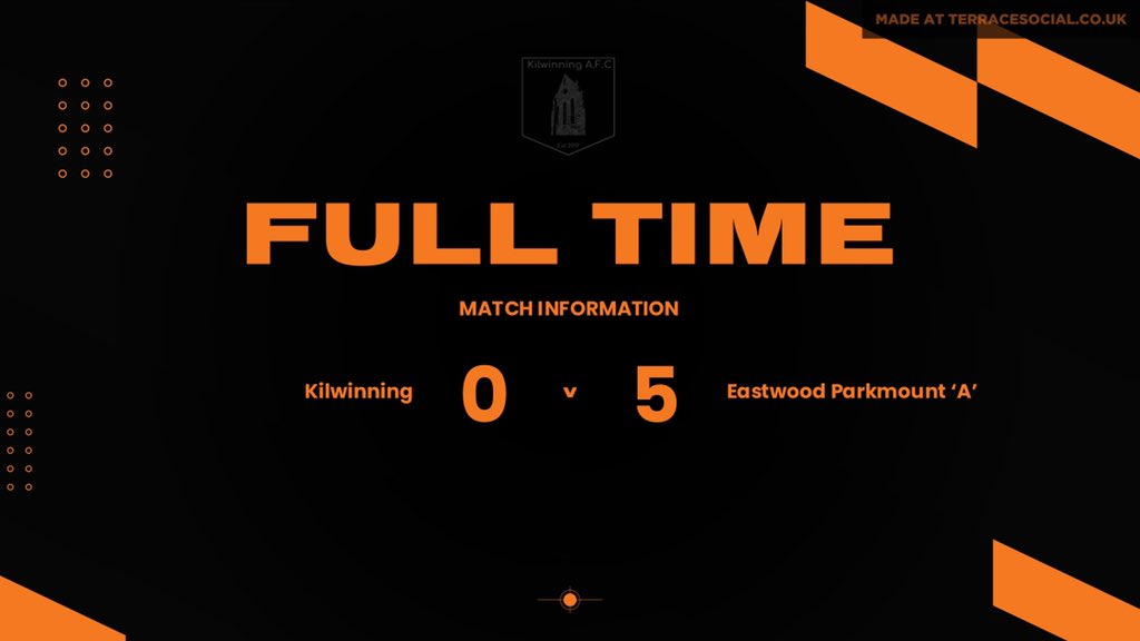 Tough one for the boys today, best of luck to <a href="/EastwdParkmount/">Eastwood Parkmount</a> for the rest of the season.