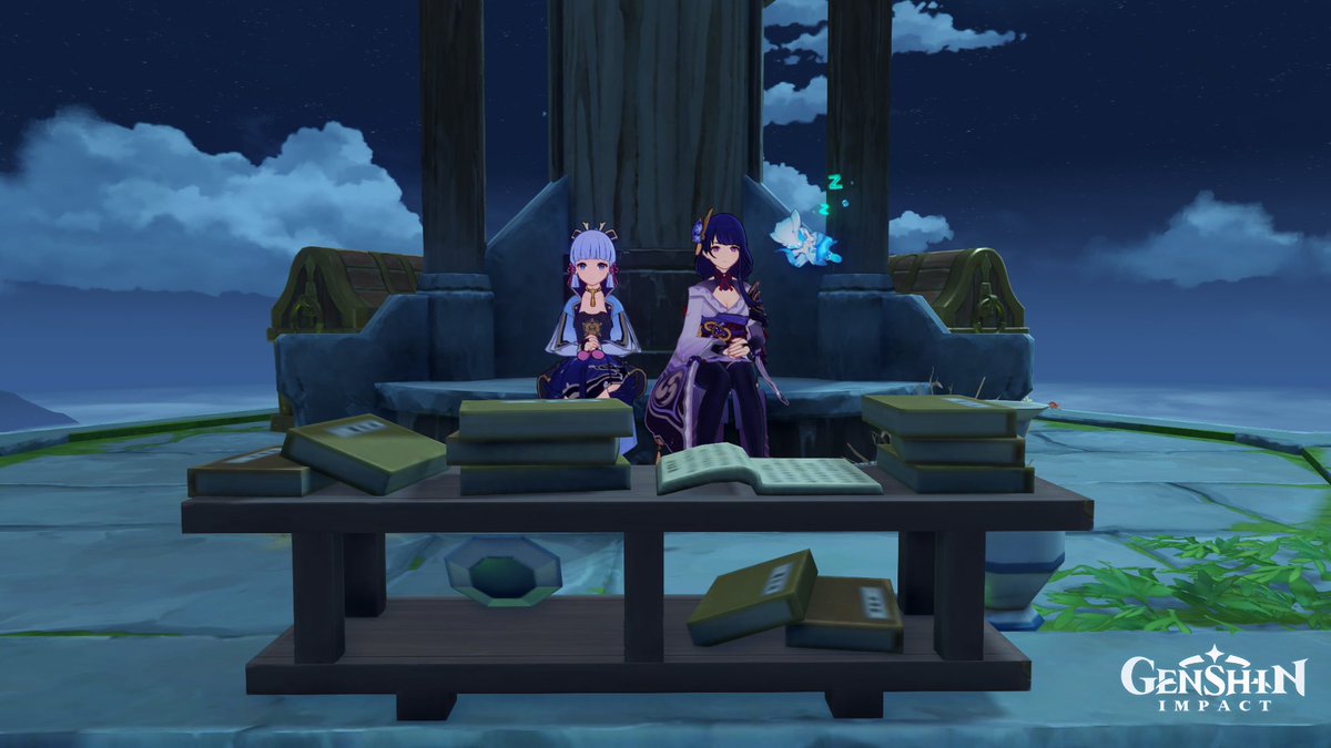 Je_Plin's tweet photo. Akhirnya Akur Pada Masanya, Di Tempat Tertinggi Liyue #QinyunPeak #Ayaka #EiChan #Baal #BeautifulMoment #Genshin https://t.co/JOzd8vJC4b