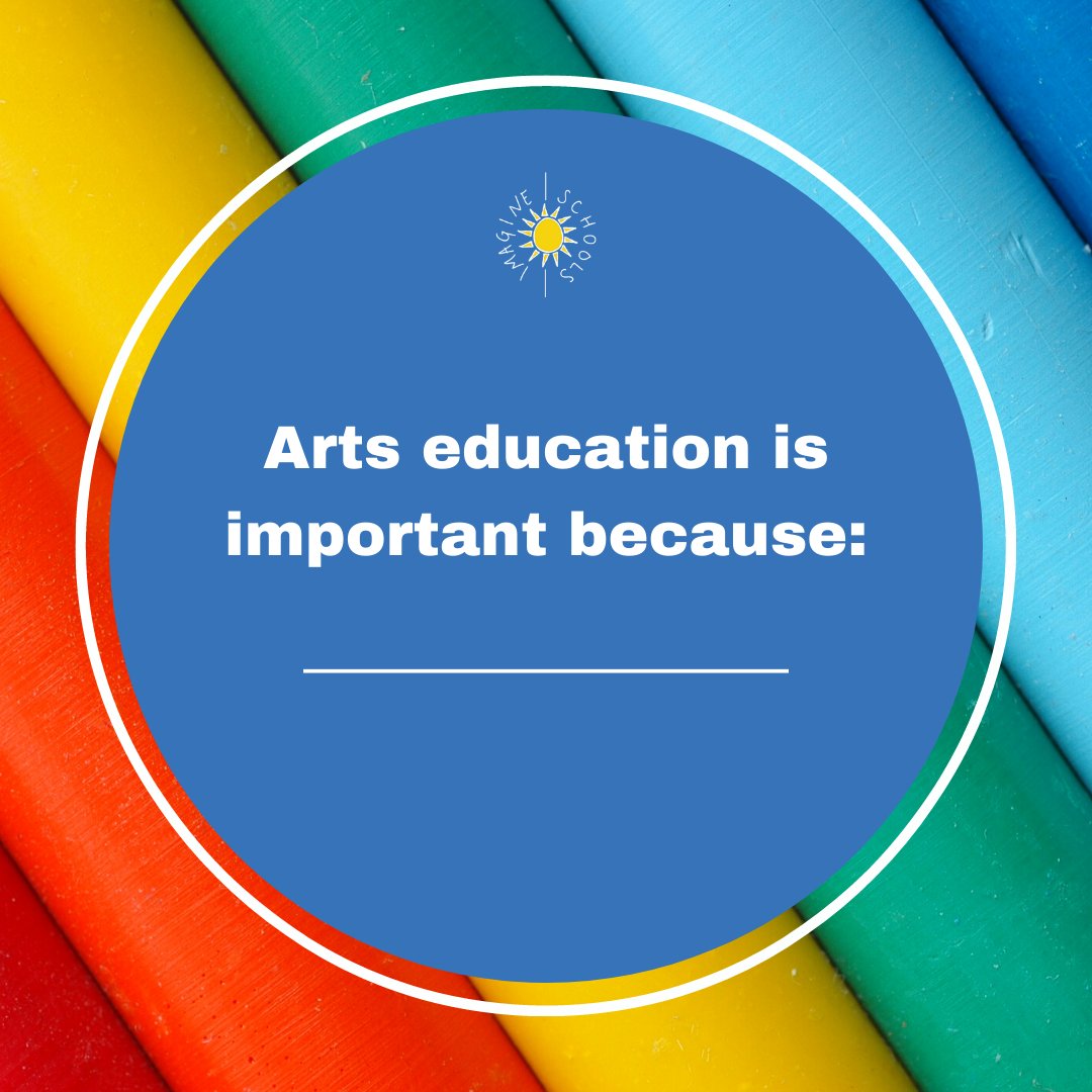 ImagineCharters's tweet photo. Today is the final day of #ArtsinEducationWeek!

Did you know: Research shows that arts education can strengthen critical thinking, memory, and even math skills. 

Why is #artseducation important to you? 🎨🎻🎭

#BecauseOfArtsEd #ArtsEdWeek #WeAreImagine https://t.co/oU15pAohma