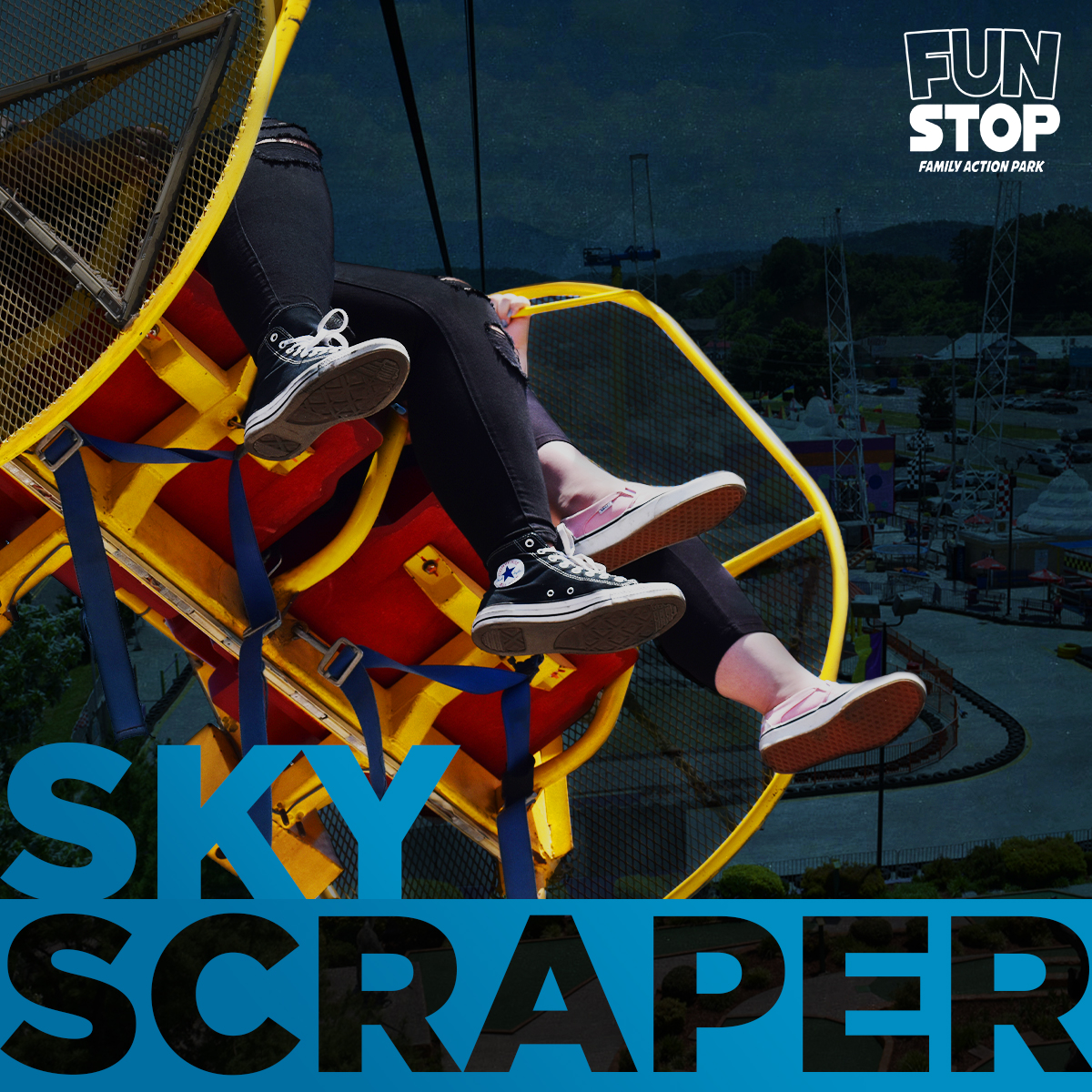 FunStopTN's tweet image. Speeds of 60mph at Heights of 150ft it's an experience you won't forget! Ride the Skyscraper today at Fun Stop!

Prices &amp;amp; Deals: funstoptn.com
Open Daily 10am - 11:30pm (Summer hours)

#funstop #family #action #park #gokarts #kidrides #slingshot #zipline #skyscraper ...