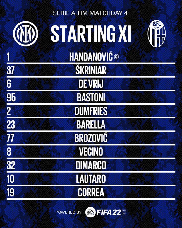 LosChetados's tweet photo. Alexis Sánchez en el banco de suplente de Inter. Arturo Vidal baja por una distensión en el muslo. Gary Medel inamovible en la oncena estelar de Bologna. https://t.co/j4lavEYyOO